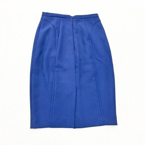 Reiss Verdi Pencil Skirt Back Slit Navy Blue Straight Size 2 - Picture 2 of 7